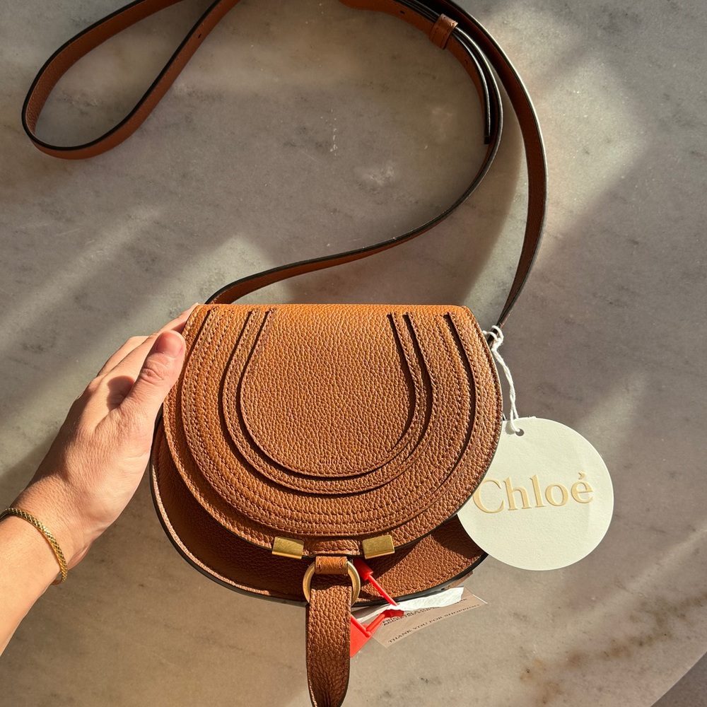 NWT Chloe Marcie Small leather Crossbody Purse in Tan